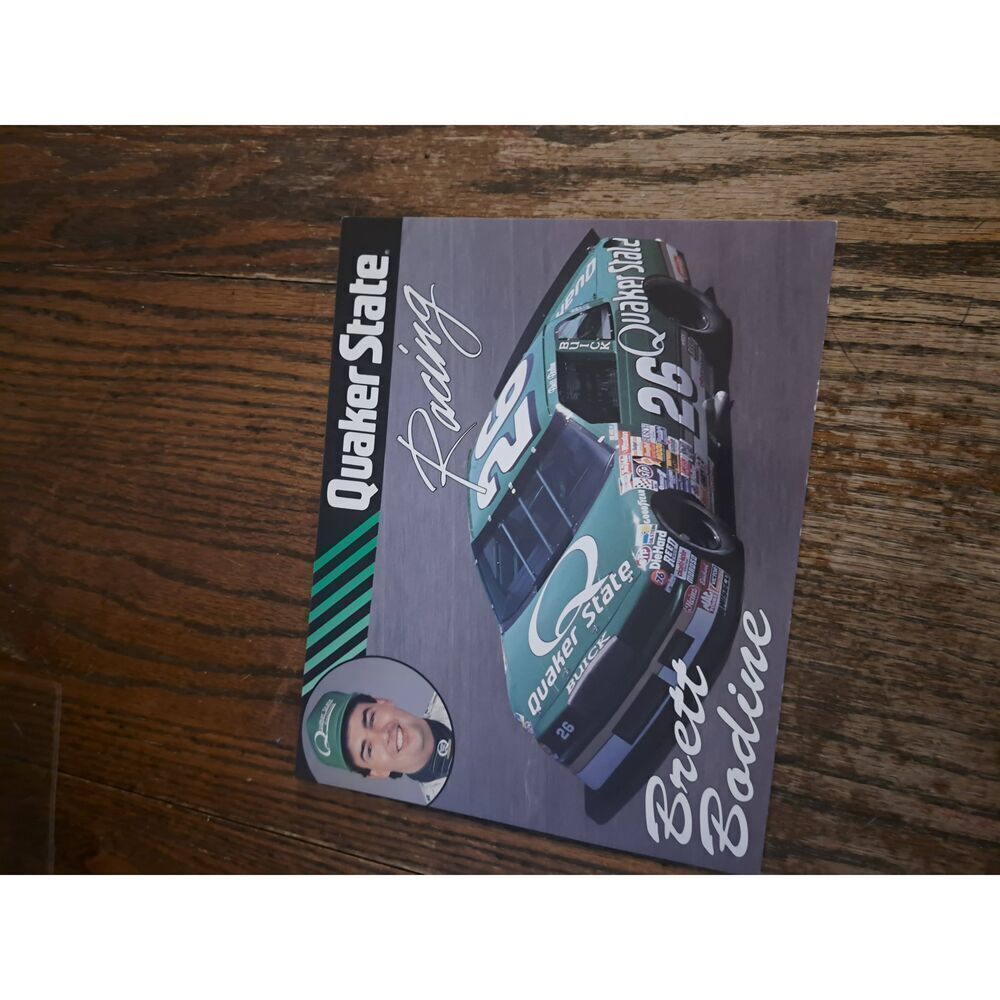 VTG 1990 Brett Bodine Quaker State Racing Driver Card NASCAR King Racing Buick